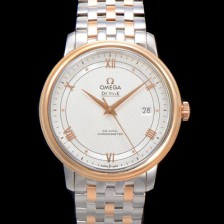 레플리카 [오메가] 남성용 드빌 프레스티지 424.20.40.20.02.002 오토매틱 Cal.8800타입 39.5mm 18K 로즈골드 메탈줄 화이트 다이얼 omg20204  