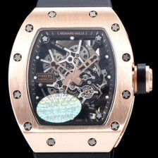 레플리카 [리차드밀레] 남성용 리차드밀 RM035 아메리카즈!! 고급스러운 18K 로즈골드 스켈레톤 다이얼 오토매틱 무브먼트 RIC0405  