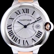 레플리카 [까르띠에] 남성용 발롱블루 드 까르띠에 W6920095 42사이즈 18k 로즈골드 화이트 다이얼 쿼츠 무브먼트 CAR0022  