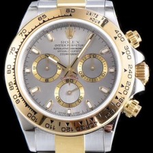 레플리카 [로렉스] 남성용 신형 데이토나 모델 업데이트!! 116523-78593 크로노그래프 18k 옐로골드 투톤 콤비 그레이 썬더스트 다이얼 야광 인덱스 오토매틱 무브먼트 ROL0310  