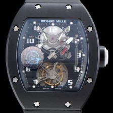 레플리카 [리차드밀레] 남성용 최초의 모델 RM001 투르비용 컬렉션UP!! 블랙 PVD 코팅 블랙&스켈레톤 다이얼 아시안 투어빌론 탑재 무브먼트 ric0277  