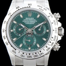 레플리카 [로렉스] 남성용 코스모그래프 데이토나 116509 오이스터 18K 화이트 골드 40MM 업그레이드!! 그린 썬더스트 다이얼 ETA 7750B-2 크로노그래프 오토매틱 무브먼트 ROL0030  