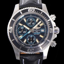 레플리카 [브라이틀링] 남성용 에어로마린 슈퍼오션 어비스 크로노그래프 오토매틱 Eta7750-2 타입 44mm 가죽줄 블랙다이얼 bre8927  