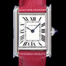 레플리카 [까르띠에] 여성용 탱크 머스트 WSTA0042 로마 인덱스 29.5mm 화이트 다이얼 가죽줄 쿼츠 무브먼트 CAR08310  
