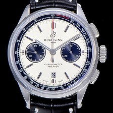 레플리카 [브라이틀링]남성용 프리미에르 01 크로노그래프 오토매틱 42mm 화이트다이얼 BRE94925  
