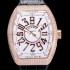 레플리카 [프랭크뮬러] 남성용 뱅가드 오토매틱 CZ02타입 44미리 18K로즈골드/보석/큐빅 셋팅 가죽줄/스트랩 화이트다이얼 FRA73777  
