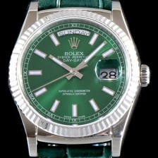 레플리카 [로렉스] 남성용 추가업데이트 118139 데이데이트 36MM 그린 썬더스트 다이얼 UP!! 크로노미터 플루티드 베젤 오토매틱 무브먼트 ROL0503  