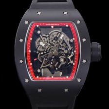 레플리카 [리차드밀레] 남성용 RM055 블랙 PVD코딩 스켈레톤 다이얼 러버 스트랩 기계식 수동형 무브먼트 RIC07175  