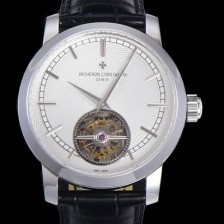 레플리카 [바쉐런콘스탄틴] 남성용 트레디셔널 투어빌론 수동기계식 42mm 가죽줄 화이트다이얼 vac28136  