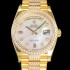 레플리카 [로렉스] 남성용 데이데이트 오토매틱 Cal.3235타입 36mm 금장시계 옐루골드 올금 다이아베젤부착 메탈줄 화이트 자게다이얼 rol47930  