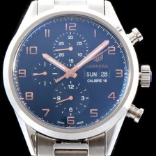 레플리카 [태그호이어] 남성용 카 레이싱 CV2A1AB.BA0738 까레라 칼리버16 데이-데이트 크로노그래프 블랙 다이얼 브레이슬릿 오토매틱 무브먼트 TAG0100  