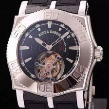 레플리카 [로저드뷔] 남성용 투어빌론 러버 블랙다이얼 ROG4202  
