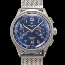 레플리카 [브라이틀링] 남성용 프리미에르 AB0145171C1P2 크로노그래프 7750 타입 오토매틱 42mm 메쉬밴드 블루 다이얼 bre6016  