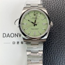 레플리카 [로렉스] 남성용 오이스터 퍼페추얼 m126000 오토매틱 칼리버 3230타입 36미리 메탈시계 피스타치오 다이얼 rol5620  