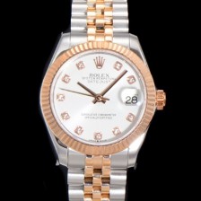 레플리카 [로렉스] 여성용 데이져스트 오이스터 31mm 레이디 오토매틱  18K 로즈골드 투톤콤비 5열 브레이슬릿 메탈줄 화이트다이얼 rol60478  