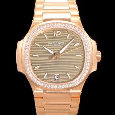 레플리카 [파텍필립] 여성용 노틸러스 7118 레이디스 오토매틱 Cal.324 S C타입 35.2mm 다이아셋팅 18K로즈골드 그레이다이얼 pat6484  