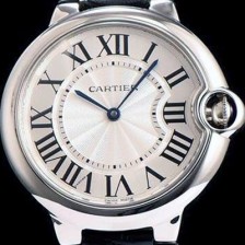 레플리카 [까르띠에] 남성용 발롱블루 WE902056 화이트 다이얼 블랙 레더스트랩 CAR0030  