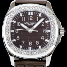 레플리카 [파텝필립] 남성용 아쿠아넛 5067A-023 루체 시리즈 Upgrade!! 스와로브 다이아몬드 셋팅 베젤 3D 브라운 와플 다이얼 E23-250 S C 쿼츠 무브먼트 PAT0101  