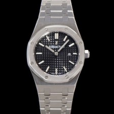 레플리카 [오데마피게] 여성용 로얄오크 67650ST.OO.1261ST.01 브레이슬릿 33mm 쿼츠 무브먼트 블랙 와플 다이얼 AUD0254  