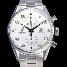 레플리카 [태그호이어] 남성용 까레라 칼리버 1887 크로노 화이트 다이얼 TAG4215  