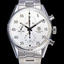 레플리카 [태그호이어] 남성용 까레라 칼리버 1887 크로노 화이트 다이얼 TAG4215  