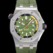 레플리카 [오데마피게] 남성용 로얄오크 오프쇼어 다이버 오토매틱 Cal.4308타입 42mm  우레탄줄 그린다이얼 aud9595  