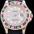 레플리카 [로렉스] 남성용 오이스터 페페츄얼 요트-마스터 126655 “다이아몬드 파베 다이얼” 레인보우 바게크 컷 세팅 베젤 오토매틱 무브먼트 ROL0542  