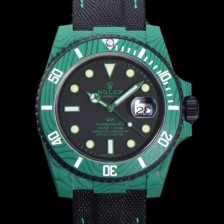 레플리카 [로렉스] 남성용 서브마리너 41mm 리얼그린 포지드카본 오토매틱 Cal.3135 블랙 다이얼 rol49214  