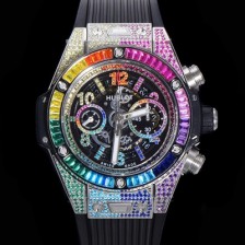 레플리카 [휴블렛] 남성용 빅뱅 유니코  45mm 오토매틱 HUB1280 타입 다이아몬드 풀케이스 러버줄 스켈래톤 다이얼  hub2123  