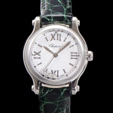 레플리카 [쇼파드] 여성용 해피스포츠 다이아몬드 쿼츠 오리지널 ETA956.102 타입 스몰30mm 레이디스 가죽줄 화이트다이얼 cho6846  