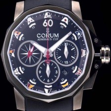 레플리카 [코럼] 남성용 어드미럴컵 첼린져 44 스핏 세컨즈 블랙다이얼 COR024  