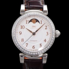 레플리카 [아이더블유씨]여성용 다빈치 IW459307 오토매틱 문페이즈 36mm 18K 로조골드 다이아몬드베젤가죽줄 화이트다이얼 iwc76405  