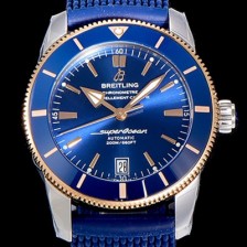 레플리카 [브라이틀링] 남성용 하이 퀄리티 매장판 슈퍼오션 해리티지 II 오토매틱 18K 로즈골드 ETA2824-2 타입 42미리 세라믹베젤 러버/우레탄줄 블루다이얼 BRE75538  