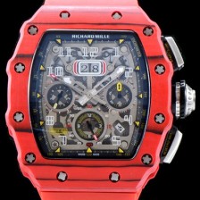 레플리카 [리차드밀레] 남성용 오토매틱 플라이백 RM11-03 오버사이즈 데이트 크로노그래프레드 카본 TPT 스켈레톤 다이얼 오토매틱 무브먼트 RIC0401  