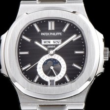 레플리카 [파텝필립] 남성용 파텍필립 신형 노틸러스 데이데이트 문페이즈 진 그레이 텍스쳐드 다이얼 기계식 자동형 무브먼트 PAT0132  