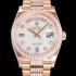 레플리카 [로렉스] 남성용 데이데이트 오토매틱 Cal.3235타입 36mm 금장시계 로즈골드 올금 다이아베젤부착 메탈줄 화이트다이얼 rol36582  