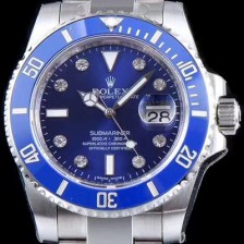 레플리카 [로렉스] 남성용 NEW VIP 버전!!서브마리너 116619LB-97209 8DI 블루 세라믹 베젤 블루 다이얼 쥬얼 다이아몬드 인덱스 브레이슬릿 스위스 3135 오토매틱 무브먼트 ROL0320  