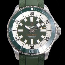 레플리카 [브라이틀링 뉴 다이버워치] 남성용 슈퍼오션 44mm 오토매틱 ETA2824-2 타입 크로노미터 우레탄줄 세라믹베젤 그린다이얼 bre80774  