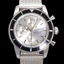 레플리카 [브라이틀링] 남성용 슈퍼오션 해리티지 크로노그래프 ETA7750-2 타입 오토매틱 46mm 메쉬 메탈줄 화이트 실버다이얼 bre9082  
