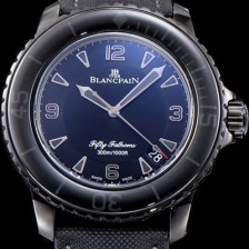 레플리카 [블랑팡] 남성용 피프티 패던스 다이버 올블랙 에디션 수제공정형 무브먼트 BLA4213  