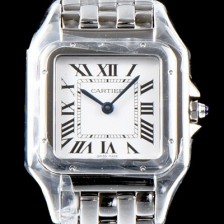 레플리카 [까르띠에] 여성용 NEW 쿼츠 타입 팬더 드 까르띠에 워치 WSPN0007 미듐 모델 18K 화이트 골드&스틸 케이스 화이트 다이얼 브레이슬릿 스위스 쿼츠 무브먼 CAR4041  