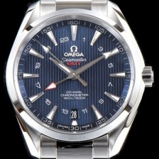 레플리카 [오메가] 남성용 시마스터 231.10.43.22.03.001 VS사 아쿠아 테라 150M 오메가 코-액시얼 크로노미터 지엠티 43MM 블루 다이얼 브레이슬릿 오토매틱 무브먼트 OMG0545  