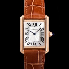 레플리카 [까르띠에] 여성용 신상 탱크 WGTA0010 실버 다이얼 29mm 로즈골드 악어가죽 쿼츠 무브먼트 car69356  