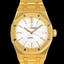 레플리카 [오데마피게] 남성용 하이엔드 37mm로얄오크 15450BA 화이트 와플 다이얼 18K 옐로우골드 Cal.3120오토매틱 무브먼트 AUD6518  