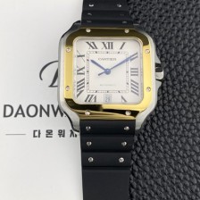 레플리카 [까르띠에] 남성용 산토스 드 까르띠에 워치 W2SA0009 라지 39.8mm 18K 옐우골드 오토매틱 9015 무브먼트 화이트 다이얼 car69397  