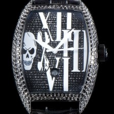 레플리카 [프랭크 뮬러] 남성용 인피니티 2267 QZ COL DRM 스컬 워치!! 풀 블랙 다이아셋팅 PVD 코팅 케이스 오토매틱 무브먼트 FRA0400  