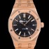 레플리카 [오데마피게] 남성용 하이엔드 37mm로얄오크 15450OR 블랙 와플 다이얼 18K 로즈골드 Cal.3120오토매틱 무브먼트 AUD6532  
