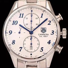 레플리카 [태그호이어] 남성용 까레라 1887 오토매틱 크로노 그래프 화이트 다이얼 TAG0240  