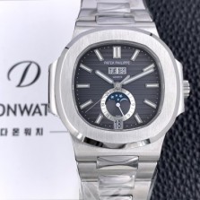 레플리카 [파텍필립] 남성용 노틸러스 5726/1A-001 오토매틱 Cal.324 타입 40미리 문페이즈 메탈줄/밴드 블랙 다이얼 PAT75411  