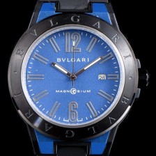 레플리카 [불가리] 남성용 신상품 업데이트!! 디아고노 102364 DG41C3SMCVD 마그네슘 PVD 블루 다이얼 쿼츠 무브먼트 BVL4250  